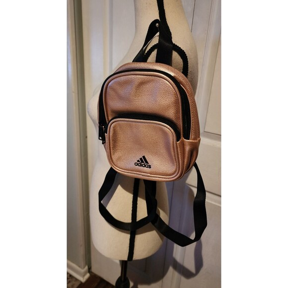 ADIDAS x Zoe Saldana Collection Rose Gold Leather Mini Backpack Style 5151468 - Picture 6 of 11